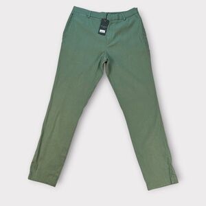 Ted Baker Mens Kimmel Pants Slim Fit Linen Blend Chino Elastic Waist Green 34R